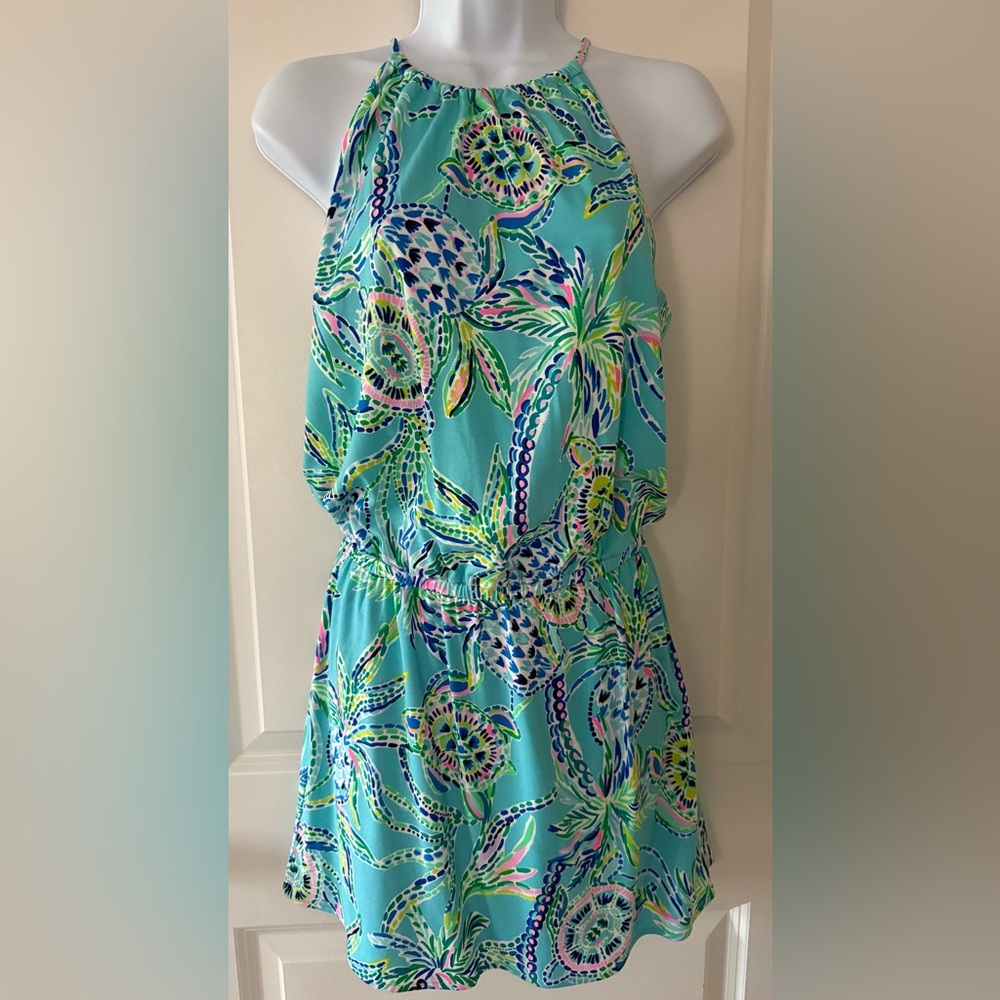 Lilly Pulitzer Blue and Green Tropical Dress/Skort